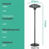 2100W EQ Heat Electric Mushroom Patio Heater (Available In Black And Silver) - Image 4