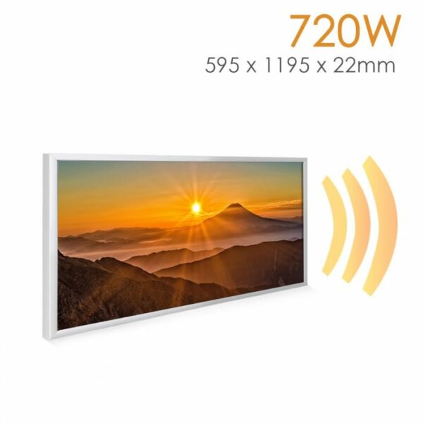 595x1195 Mountain Sunset Picture NXT Gen Infrared Heating Panel 700w - Electric Wall Panel Heater - Image 2